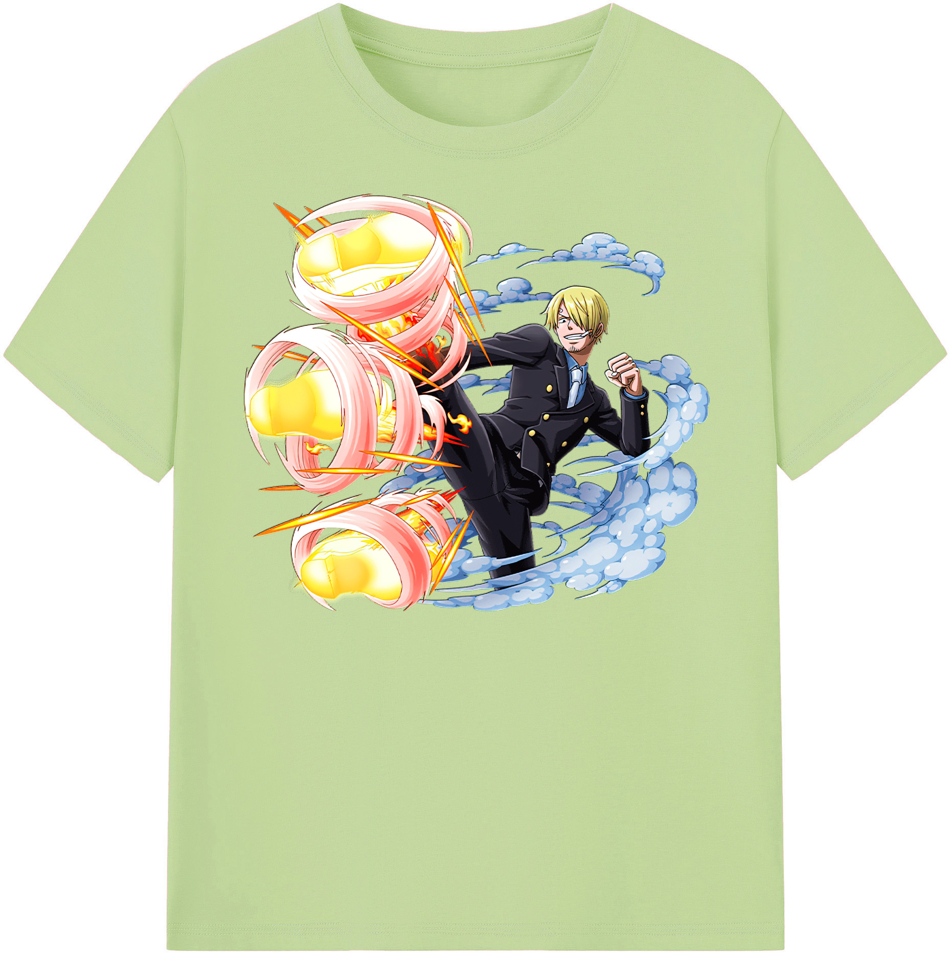 ワンピース サンジ ONE PIECE Sanji 綿100％半袖Tシャツ（フロントプリント）